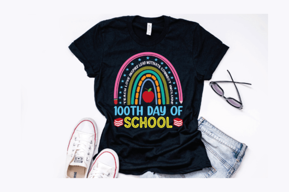 100 Days Smarter Boho Rainbow Design