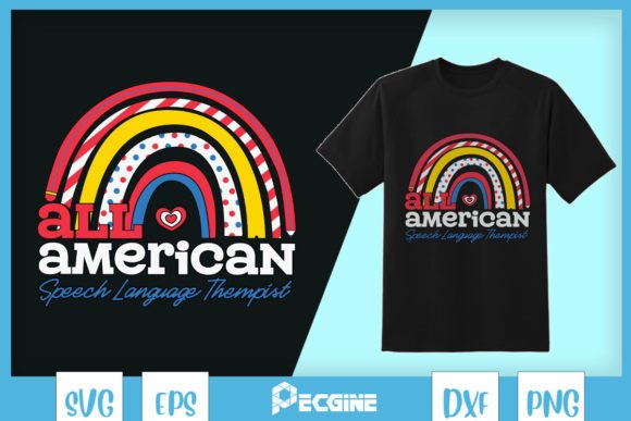 All American SLP Teaching Rainbow SVG Graphics