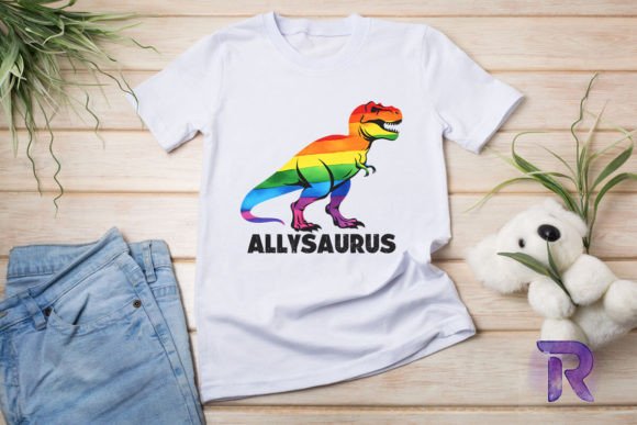 Allysaurus Rainbow Ally Sublimation PNG