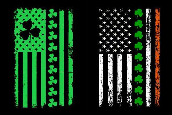 American Flag St. Patrick's Day Design Graphics