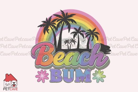 Beach Bum Rainbow Palm Tee Design