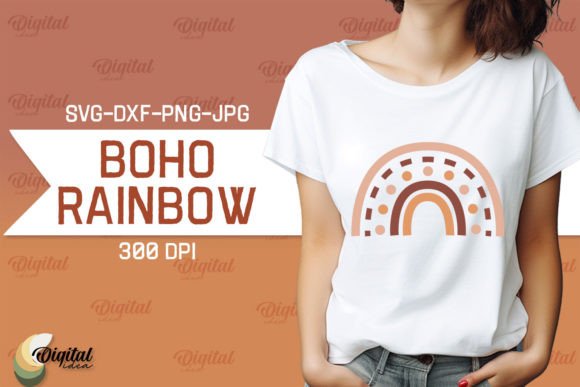 Boho Rainbow SVG: T-Shirt Designs & Graphics