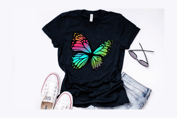 Butterfly Rainbow T-Shirt Design Graphics