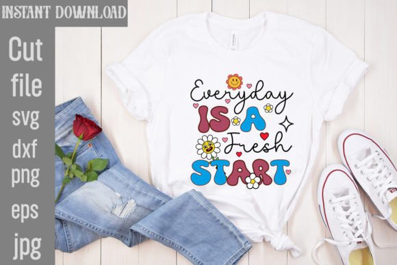 Everyday is a Fresh Start Retro PNG Graphics