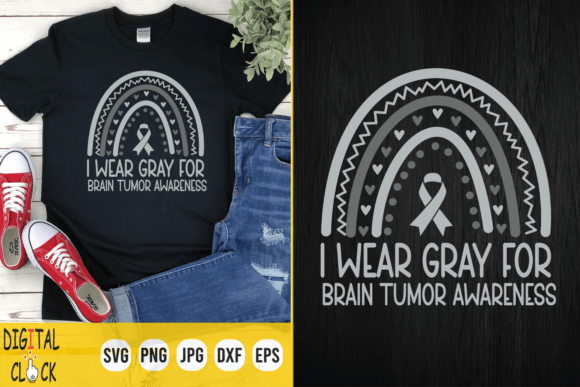 Gray Rainbow Brain Cancer Graphics