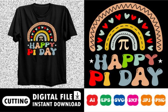 Happy Pi Day Rainbow T-Shirt Design
