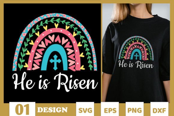 He is Risen Rainbow Leopard Easter SVG