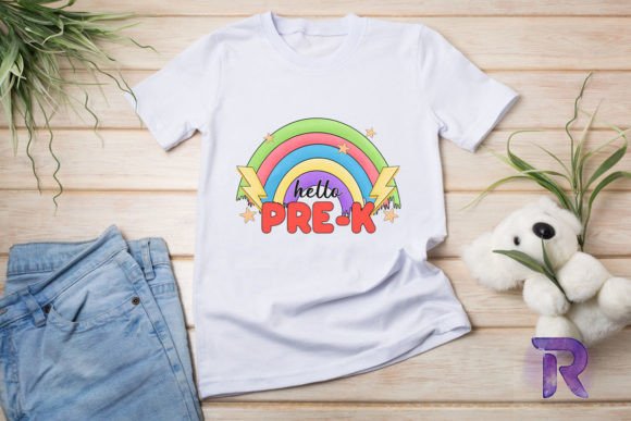 Hello Pre-K Rainbow Graphics for T-Shirt Designs