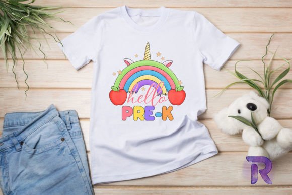 Hello Pre-K Unicorn Rainbow Graphics