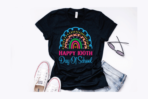 Leopard Rainbow 100th Day School Design Graphics