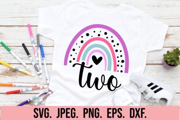 Rainbow 2nd Birthday Girl SVG - Graphics & T-Shirt Designs
