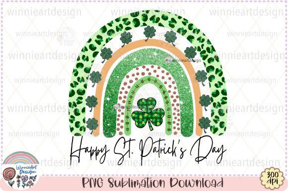 Rainbow Happy St Patricks Day Glitter Graphics