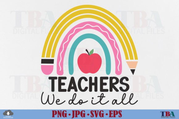 Rainbow Teacher SVG, Teach Love Inspire