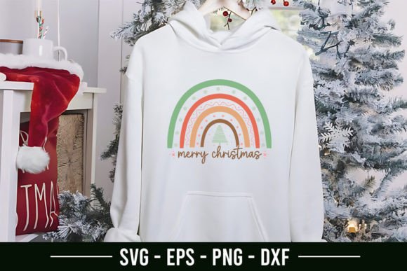 Retro Christmas Rainbow SVG Graphics