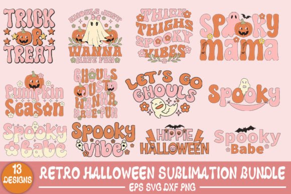 Retro Halloween Sublimation Svg Bundle