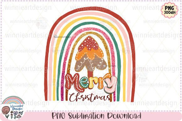 Review: Rainbow Merry Christmas Tree Boho PNG