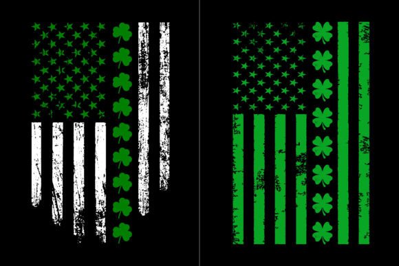St. Patrick's Day with USA Flag Design Graphics